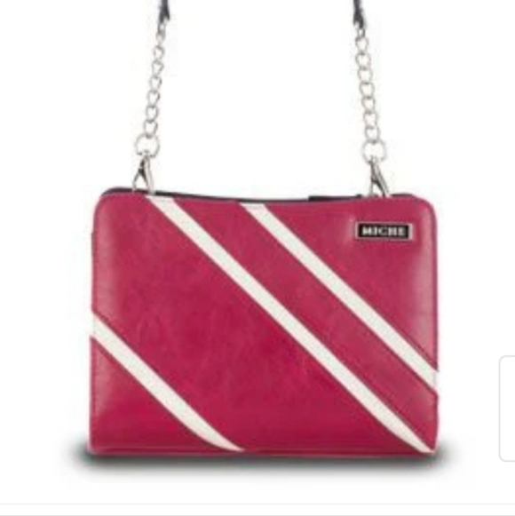 Miche Handbags - New Miche Petite Shell (Only) In Cole White & Bright Pink - Still In Package